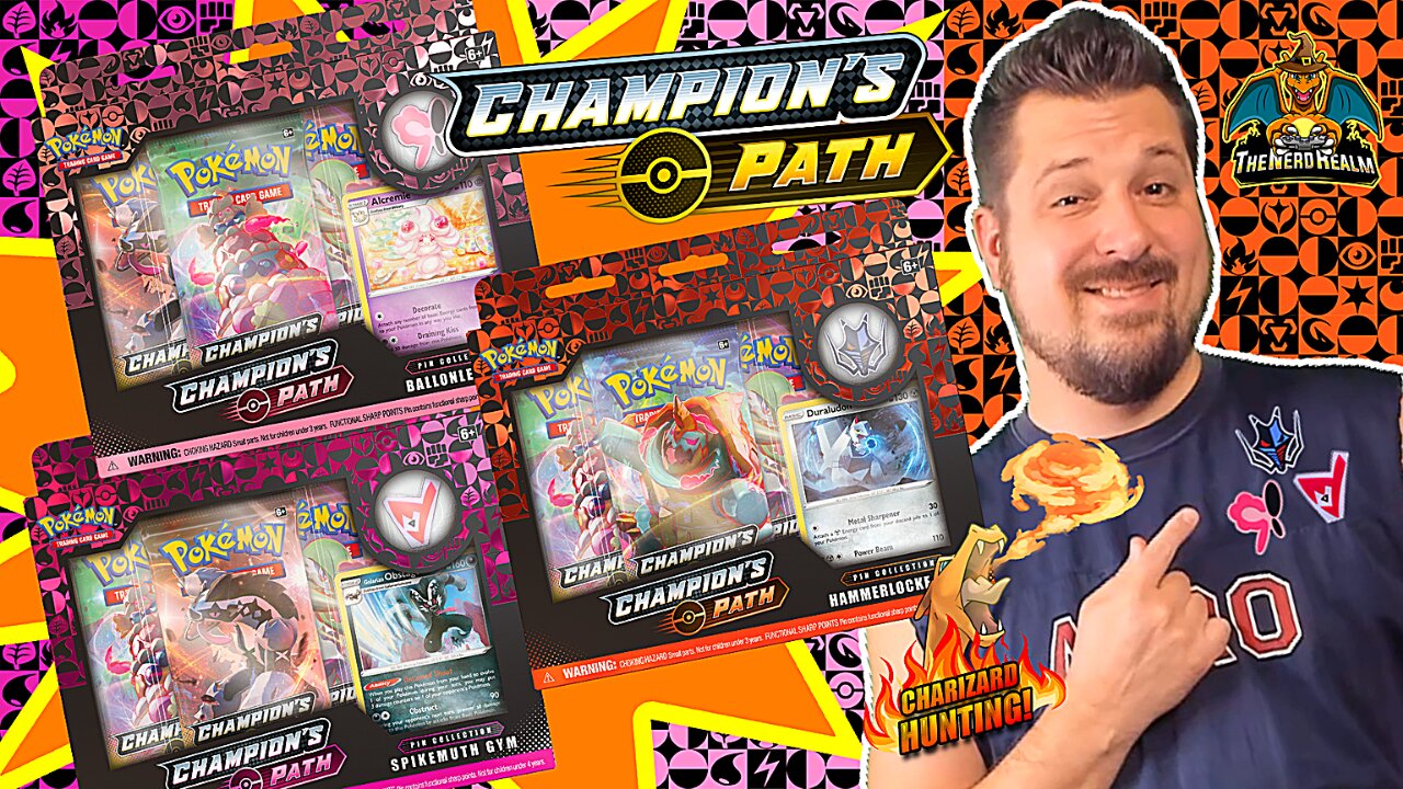 Champion's Path Gym Pin Collection Set #2 | Charizard Hunting | Pokemon Cards Opening