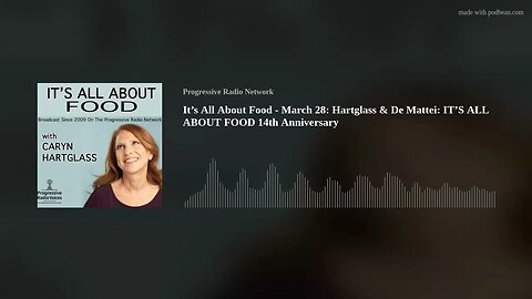 It’s All About Food - March 28: Hartglass & De Mattei: IT’S ALL ABOUT FOOD 14th Anniversary