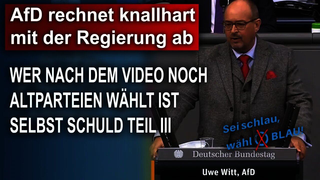 AfD rechnet knallhart mit der Regierung ab, Uwe Witt, AfD