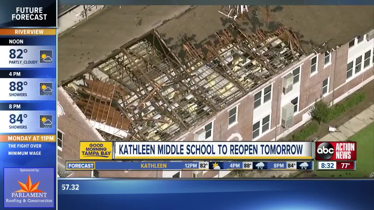 Kathleen Middle getting ready to re-open after tornado damage