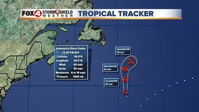 Subtropical storm Debby forms in the Atlantic