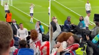 Little girl can't contain tears after receiving jersey from favorite player