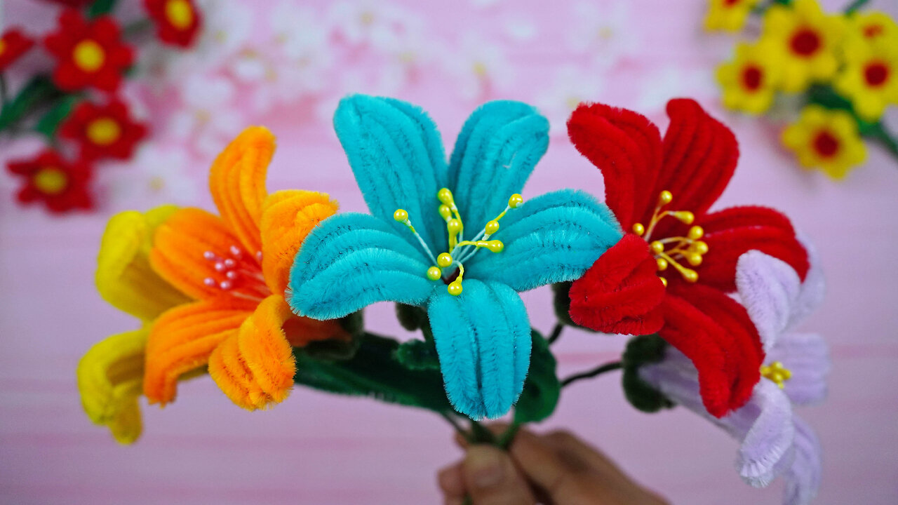 How to Make Realistic Flower With Pipe Cleaners || DIY Handmade Crafts Idea For Home Decoration