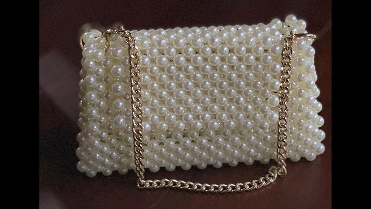 HOW TO MAKE PEARL BEADED BAG _ Art and Craft