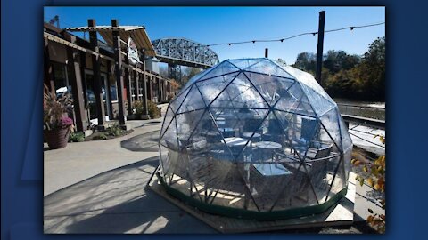 Are outdoor heated igloos, tents safe to dine in?