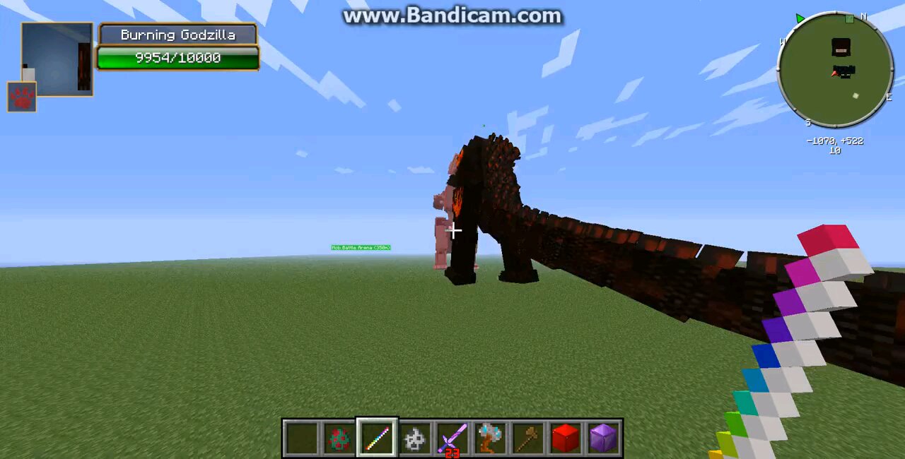 Minecraft mob battle Godzilla and burning Godzilla vs Mecha Godzilla