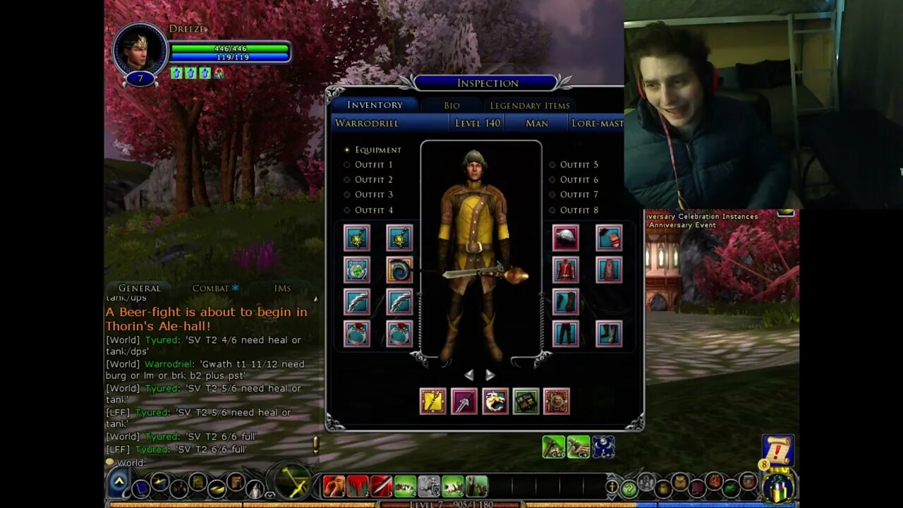 Meta Game Gear Of The Level 140 Lore-Master In Lord Of The Rings Online Before The Shadows Expansion