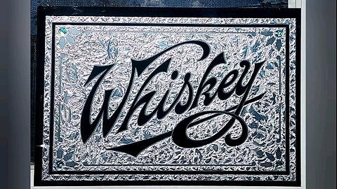 Glue chip glass whiskey sign