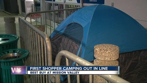 Man camps out days before Black Friday at San Diego Best Buy store