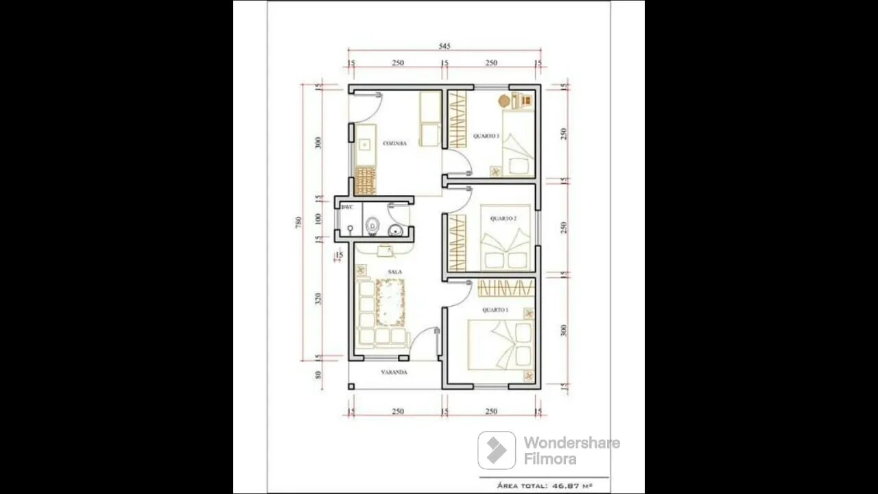 planta baixa 7x5/ 3 quartos