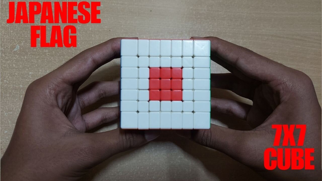 Japanese Flag in 7x7 cube #rumble