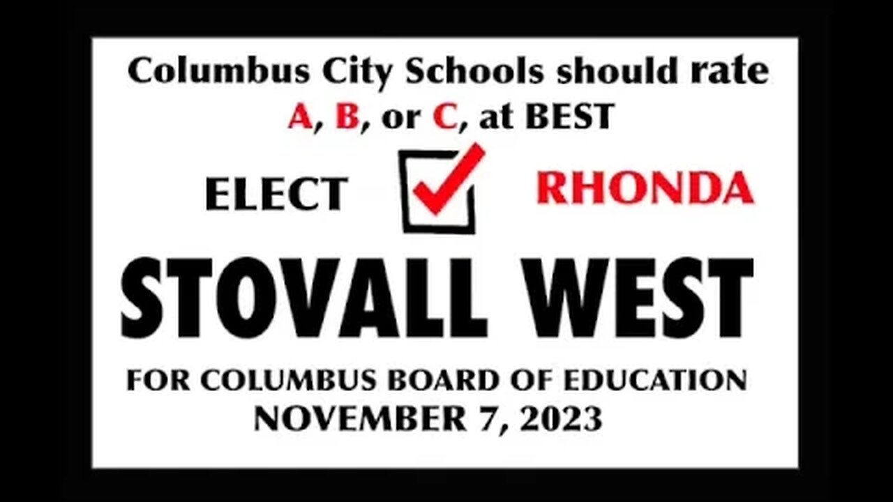 Rhonda Stovall West for Columbus Board of Education 2023