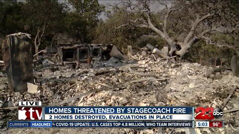Homes threatened by Stagecoach Fire as evacuations put in place