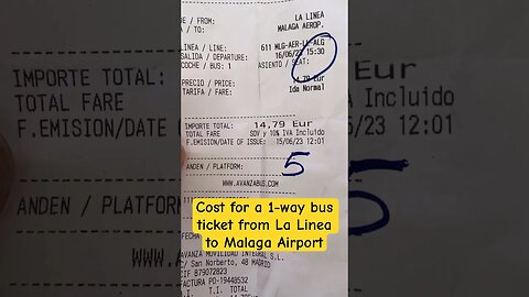 How much is a bus ticket from La Linea to Malaga