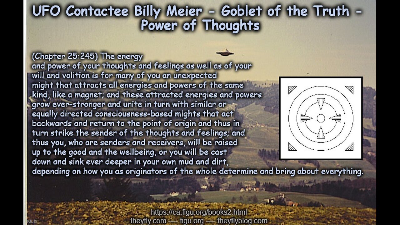 Billy Meier UFO Contact Related Info - How a person thinks determines how he lives his life