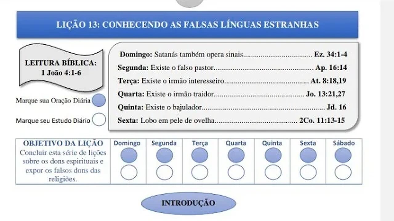 882- Escola Bíblica - Série Dons espirituais - Lição 13 Falsas manifestações x verdadeira.