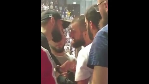 Khamzat Chimaev pushes Abubakar Nurmagomedov