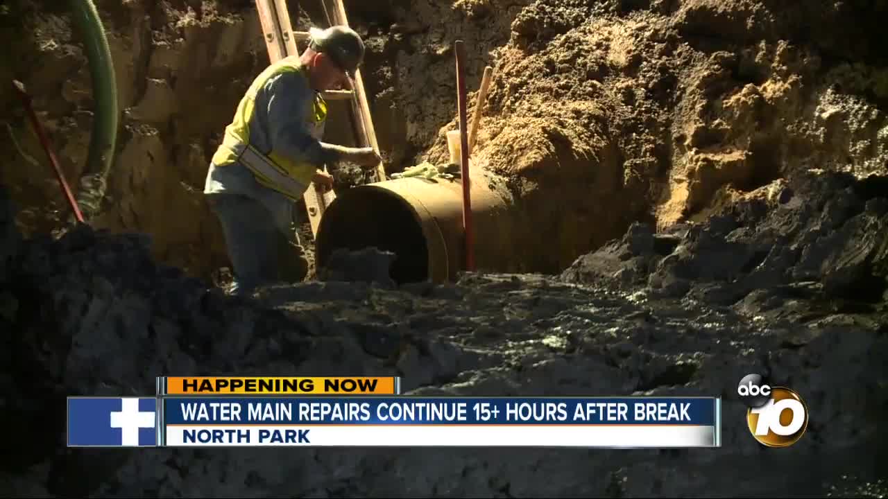 Crews make progress fixing water main in North Park