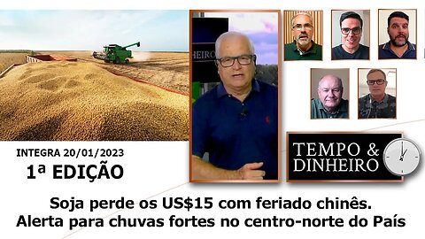 Soja perde os US$15 com feriado chinês. Alerta para chuvas fortes no centro-norte do País.