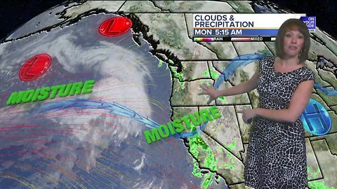 Monday's rain and snow taper off by mid-day, but showers return by Tuesday morning