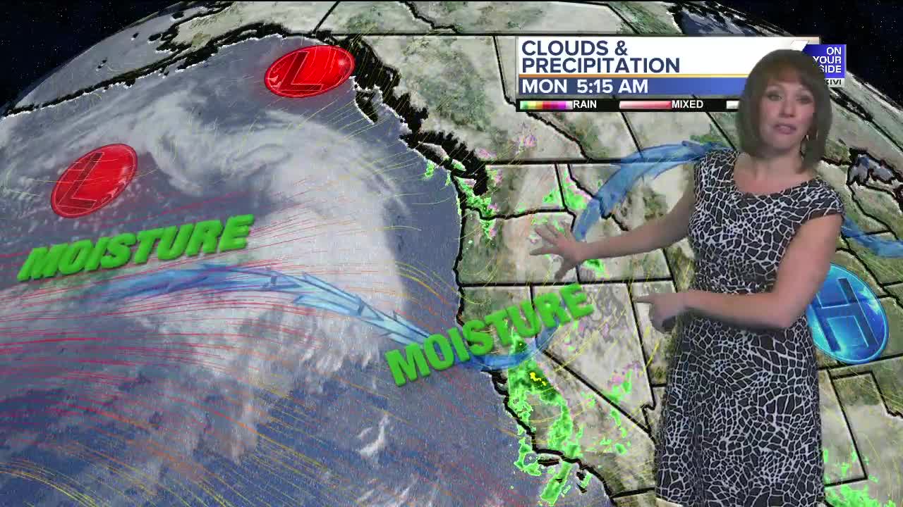 Monday's rain and snow taper off by mid-day, but showers return by Tuesday morning