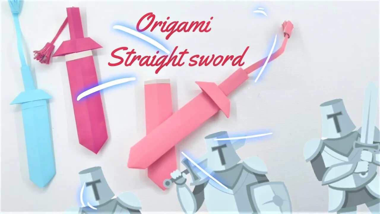 How to DIY Origami paper straight sword with Sky