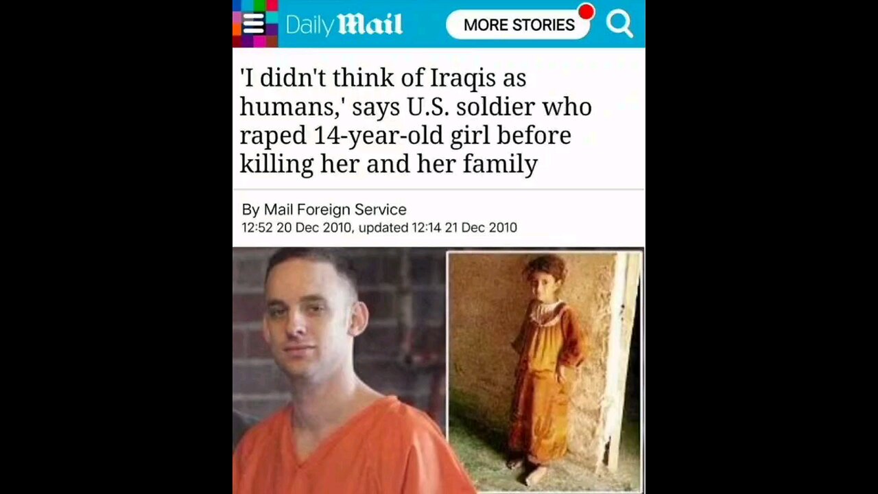 U.S. soldier who raped 14-year old girl before killing her and her family in Iraq.