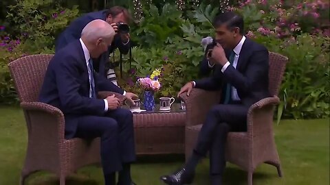 In London, Biden Sits And Stares At Press Before Drinking Tea With Prime Minister Rishi Sunak