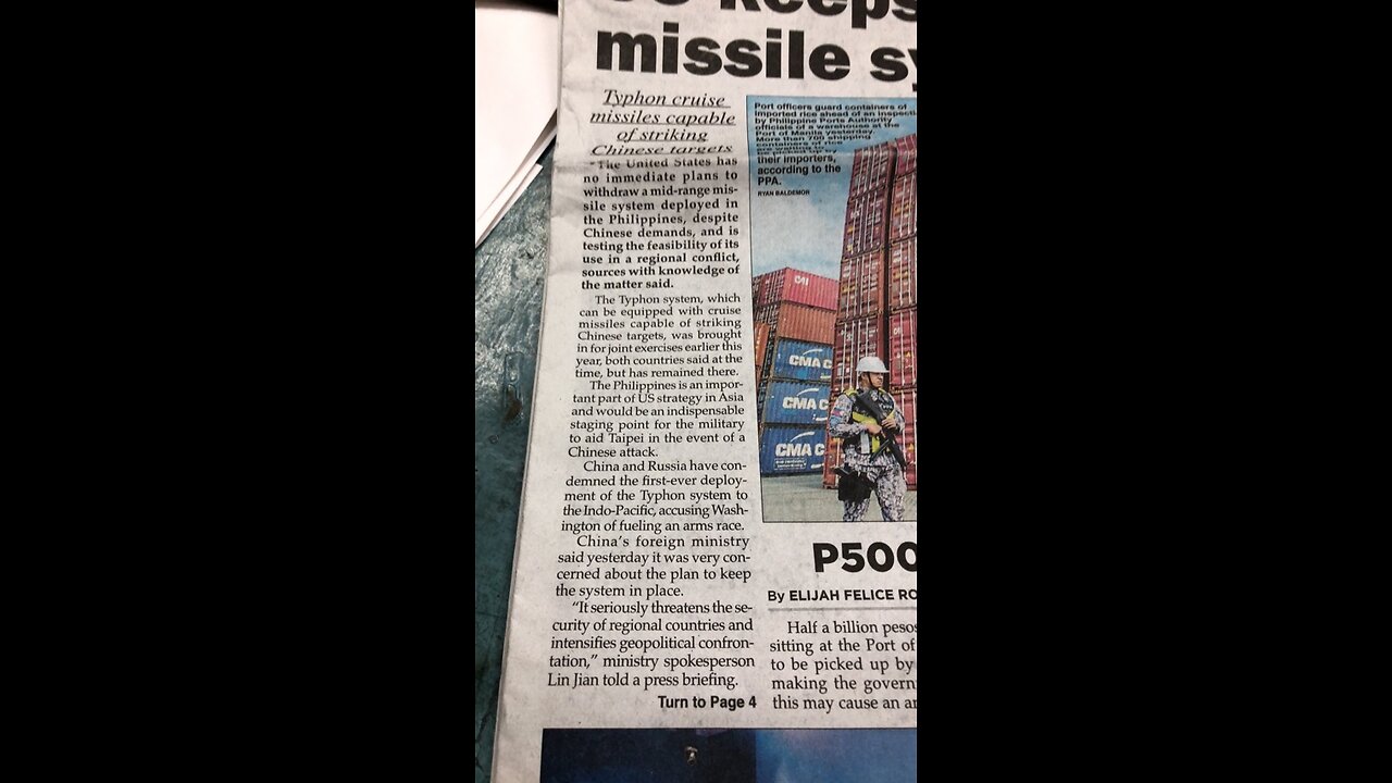 US Govt will not withdraw mid range missiles from Philippines.