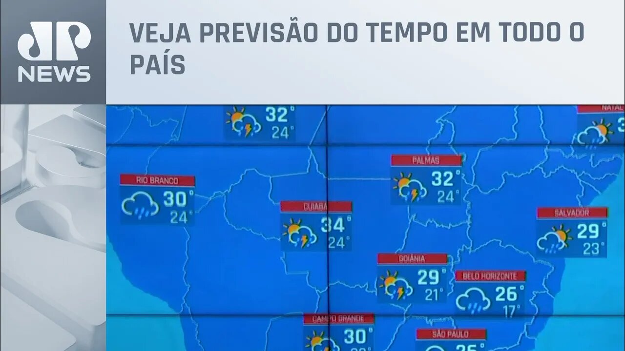 Brasil tem mais um dia com muitas nuvens e chuva