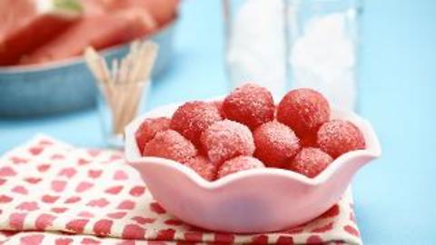 Frozen Frosted Watermelon Bites