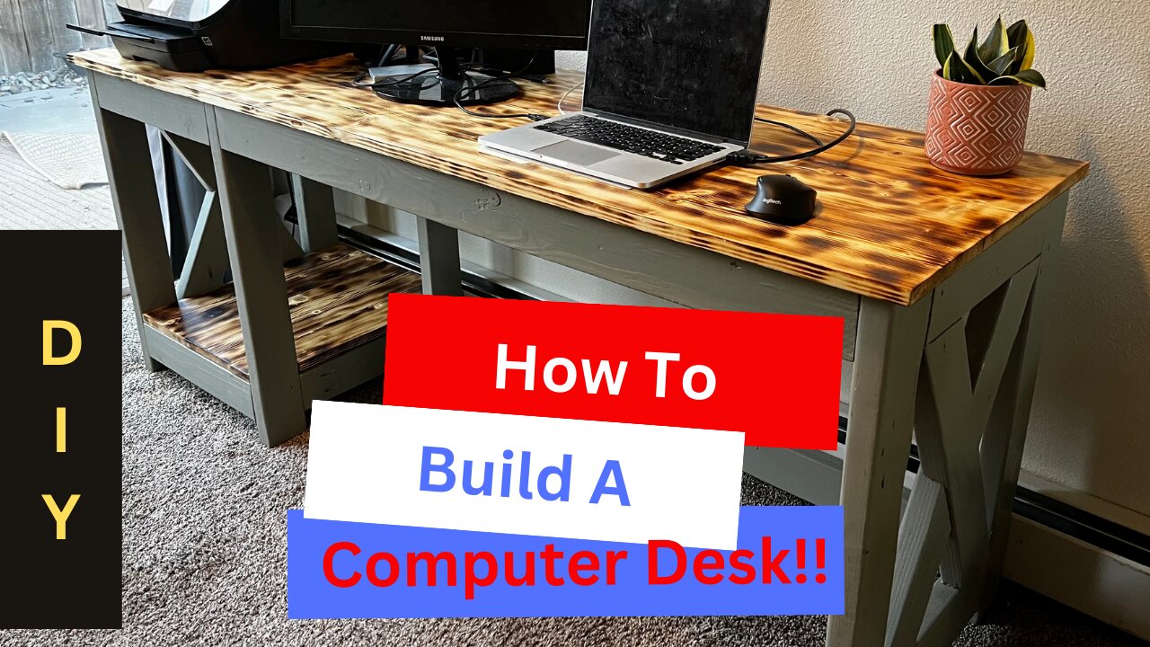 DIY Farmhouse Style Computer Desk