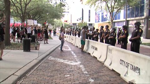 Tampa crowd disperses after Monday night's curfew