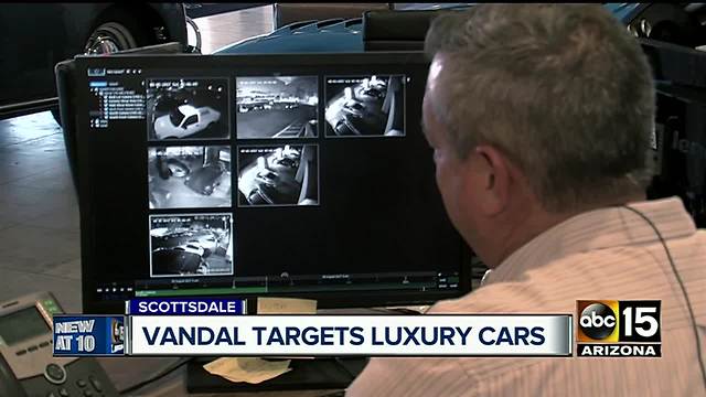 Surveillance video captures car vandal in Tempe