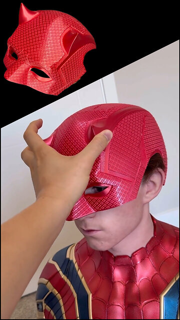 Tom Holland tries on the DareDevil mask