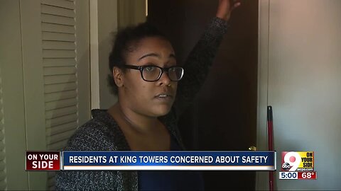 Leaking roof caused wet weekend inside King Towers Apartments
