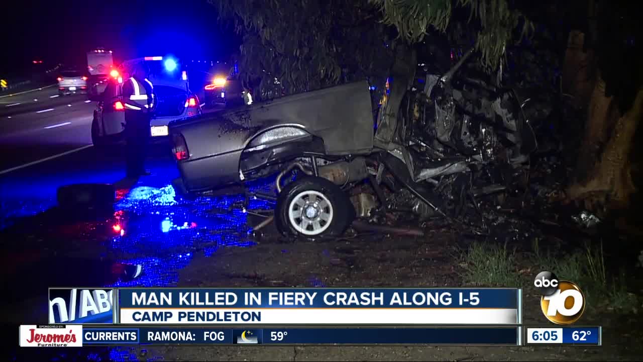 Driver dies in crash on I-5 near Camp Pendleton