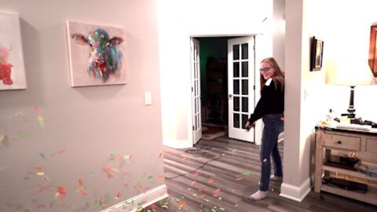 Confetti Canon in Slow Motion ~ House MESS!