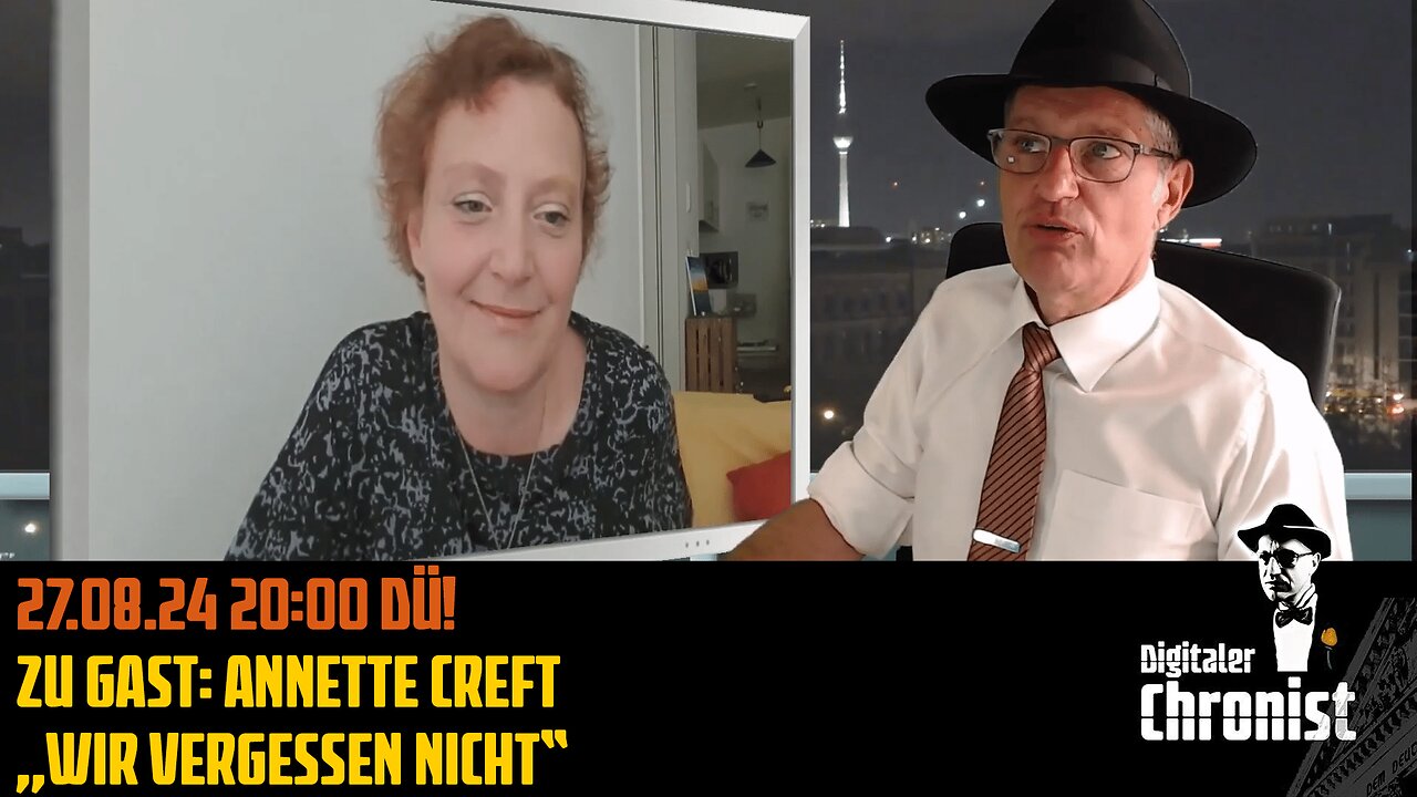 Aufzeichnung vom 27.08.24 Zu Gast: Annette Creft „Wir vergessen nicht“