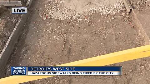 Hazardous sidewalks being fixed in the city