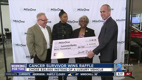 Cancer survivor wins raffle