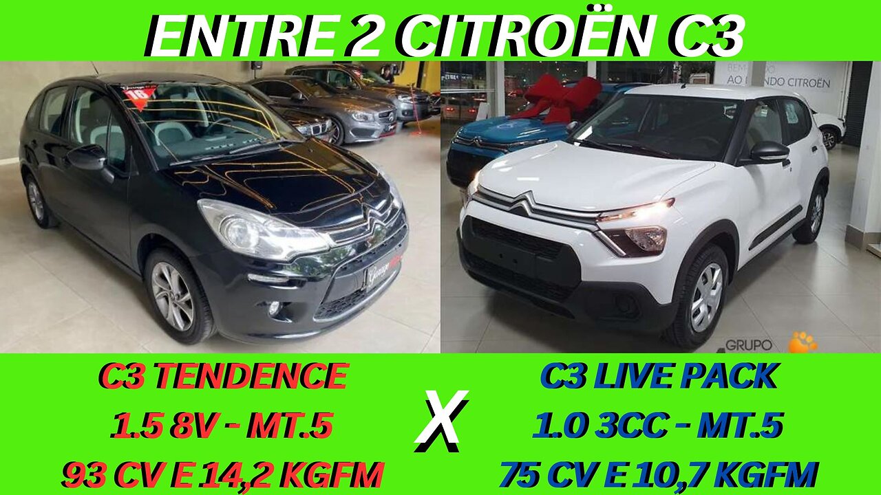 ENTRE 2 CARROS - CITROËN C3 USADO X CITROËN C3 NOVO - COMPARE A EVOLUÇÃO DE UMA GERAÇÃO PARA OUTRA