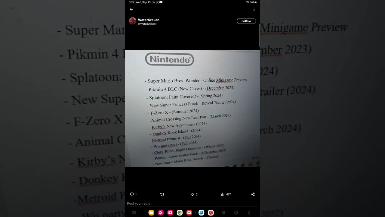 Google nintendo direct leak