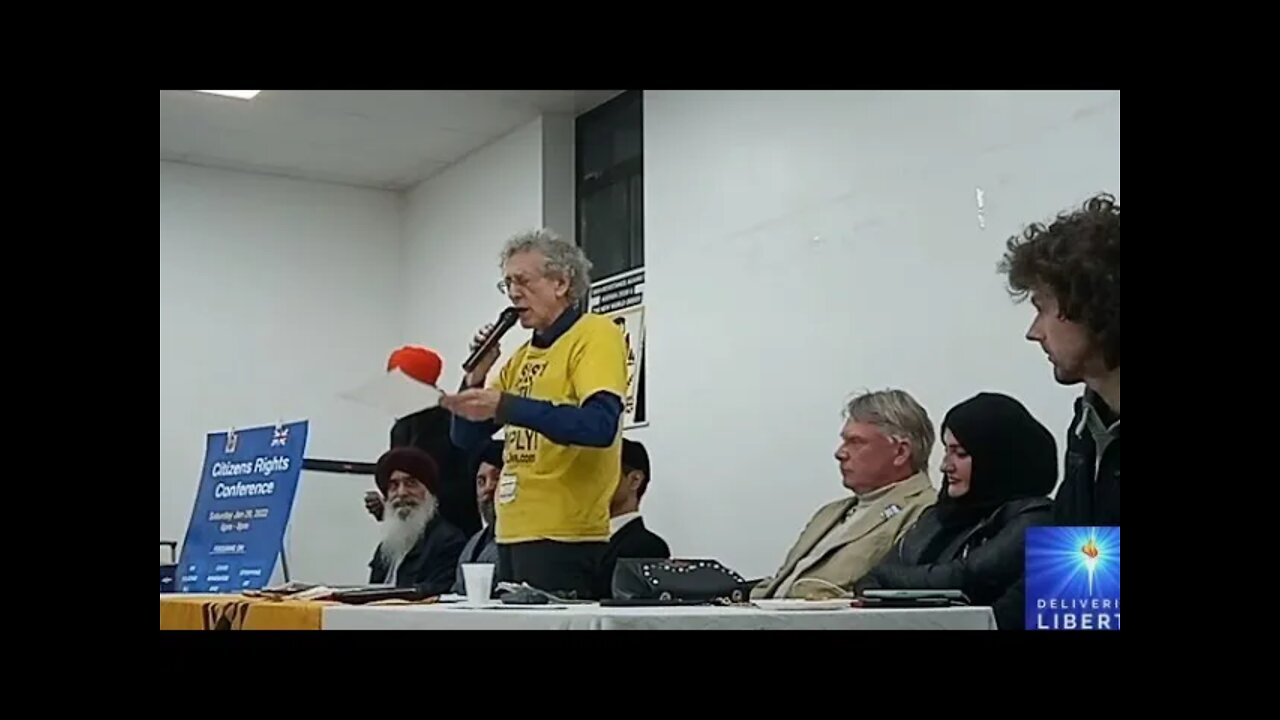 Piers Corbyn speaks at civil rights conference
