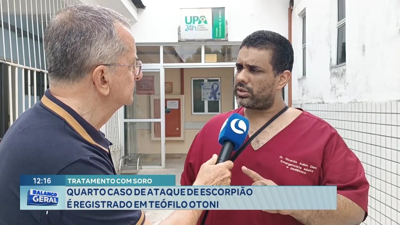 Tratamento com Soro: 4º Caso de Ataque de Escorpião é Registrado em Teófilo Otoni.