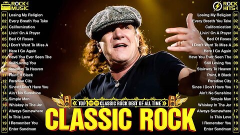 Best Classic Rock Songs 70s 80s 90s 🔥 Guns N' Roses, Aerosmith, Bon Jovi, Metallica, Queen, ACDC, U2