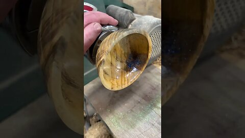 Sweet Pine with some Blue Glitter. #sweetpine #cjswoodworks #woodturning