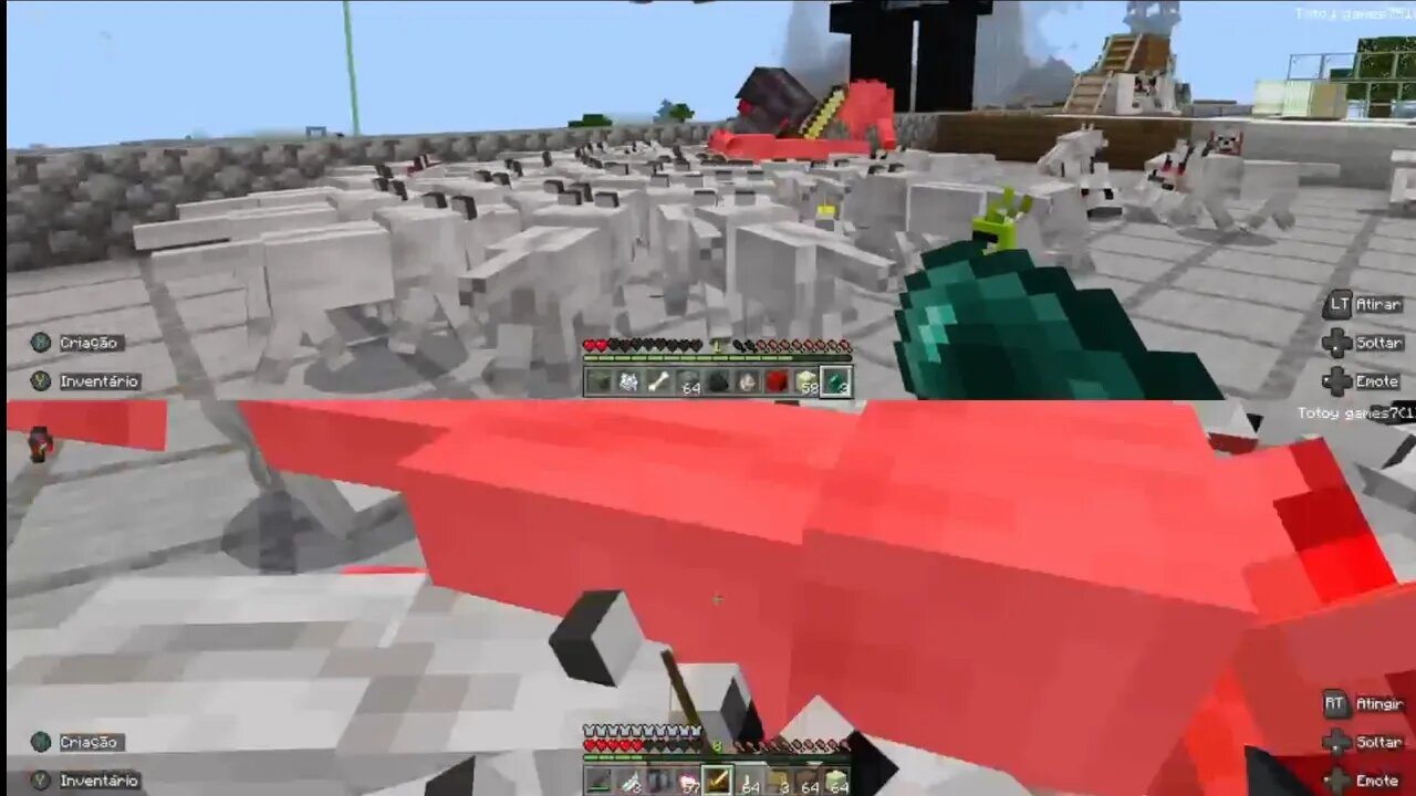 CANINOS BRANCOS MATILHA VS MATILHA - GUERRA DE LOBOS - TOTOY GAMES VS @NEWxXxGames #minecraft #lobo