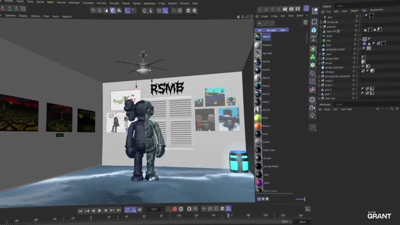 3d Modeling Fan + Room Setup (C4d + UnrealEngine )