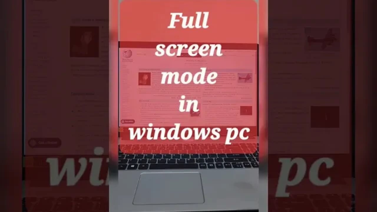 Full screen mode in windows pc #shorts #youtubeshorts